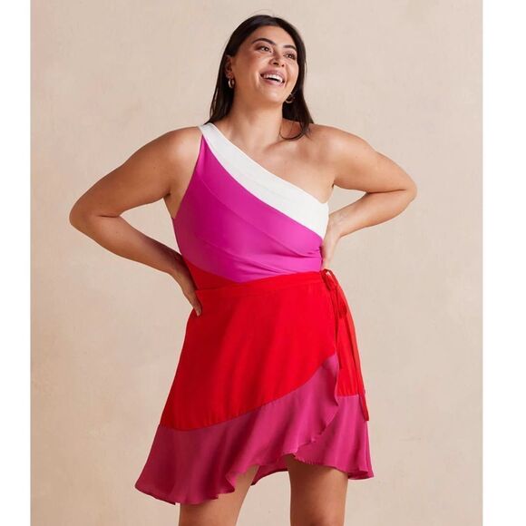 Summersalt The Short Beach to Brunch Coverup Wrap Skirt NEW Size Large Pink - Picture 2 of 9